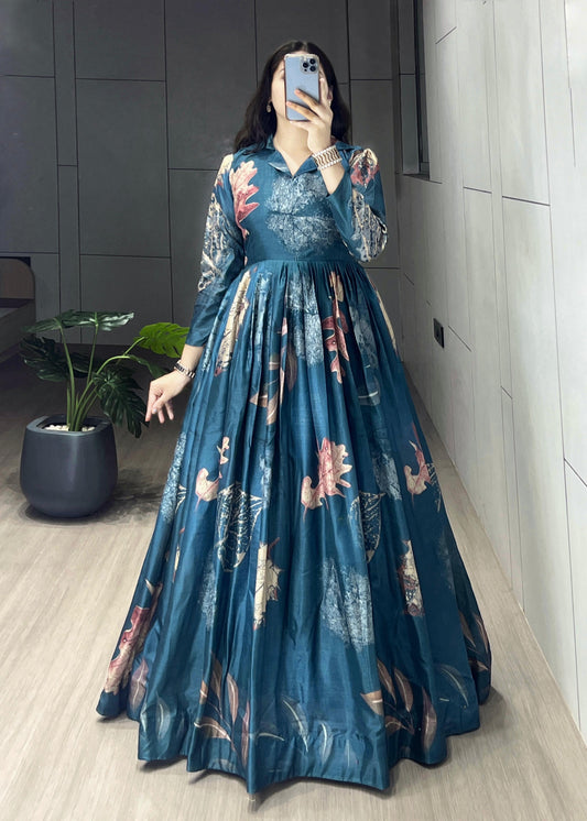 Trendy Printed Manipuri Silk Gowns