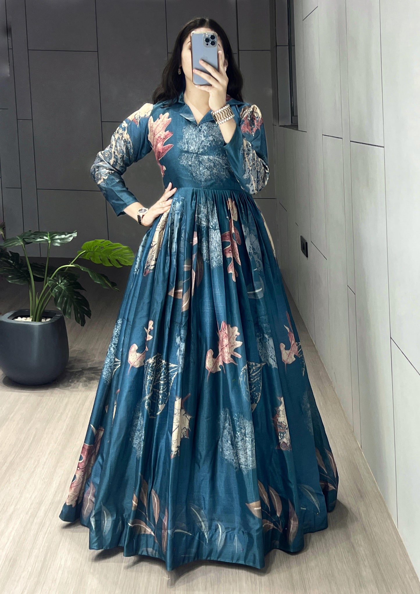 Trendy Printed Manipuri Silk Gowns