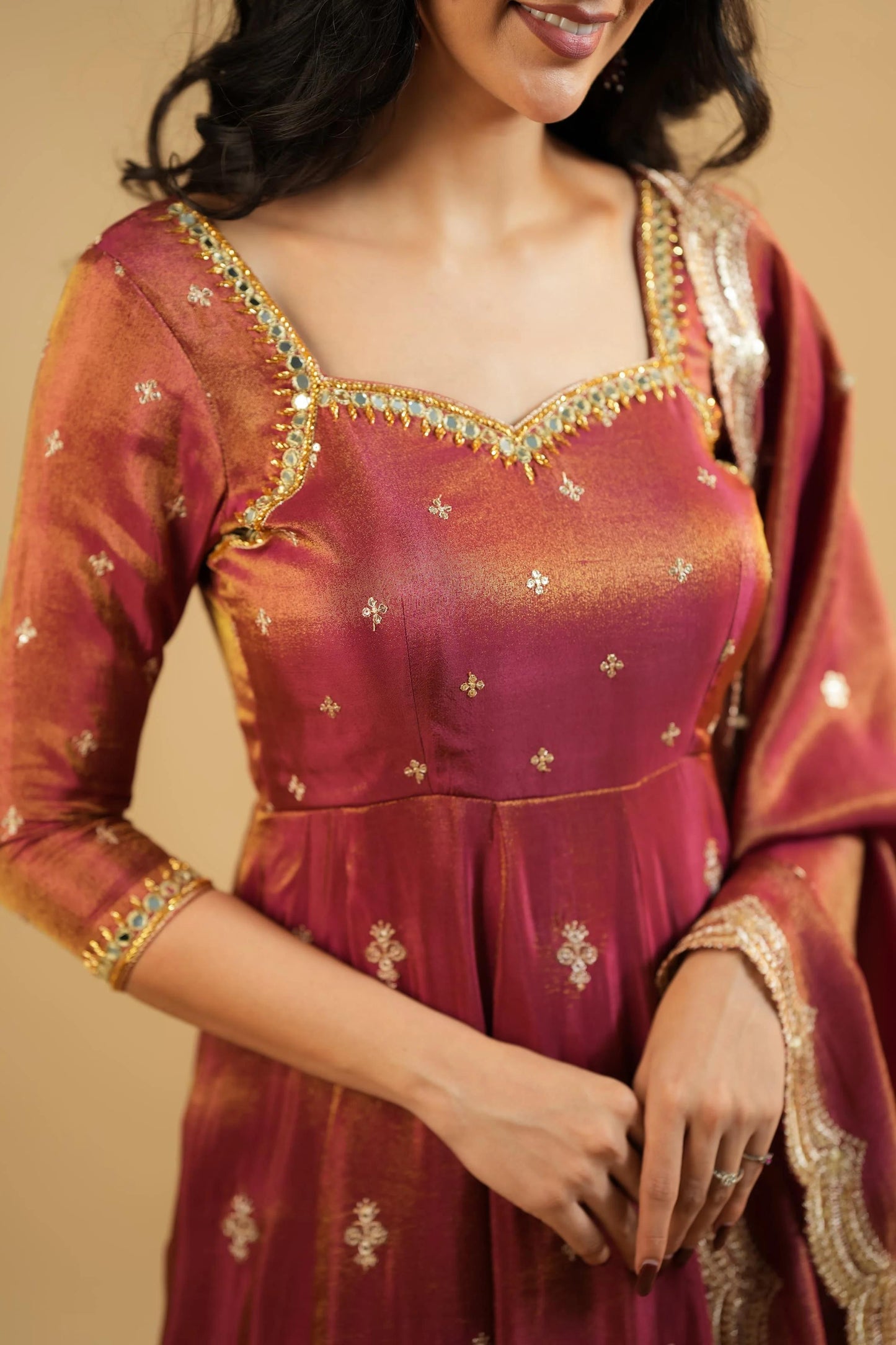 Beautiful Designer Gown on Simmer Silk febric With Inner and Thred With Sequnce work and Pent on Crep Febric and Dupatta on also Simmer Silk Febric with Thred with Sequnce work.