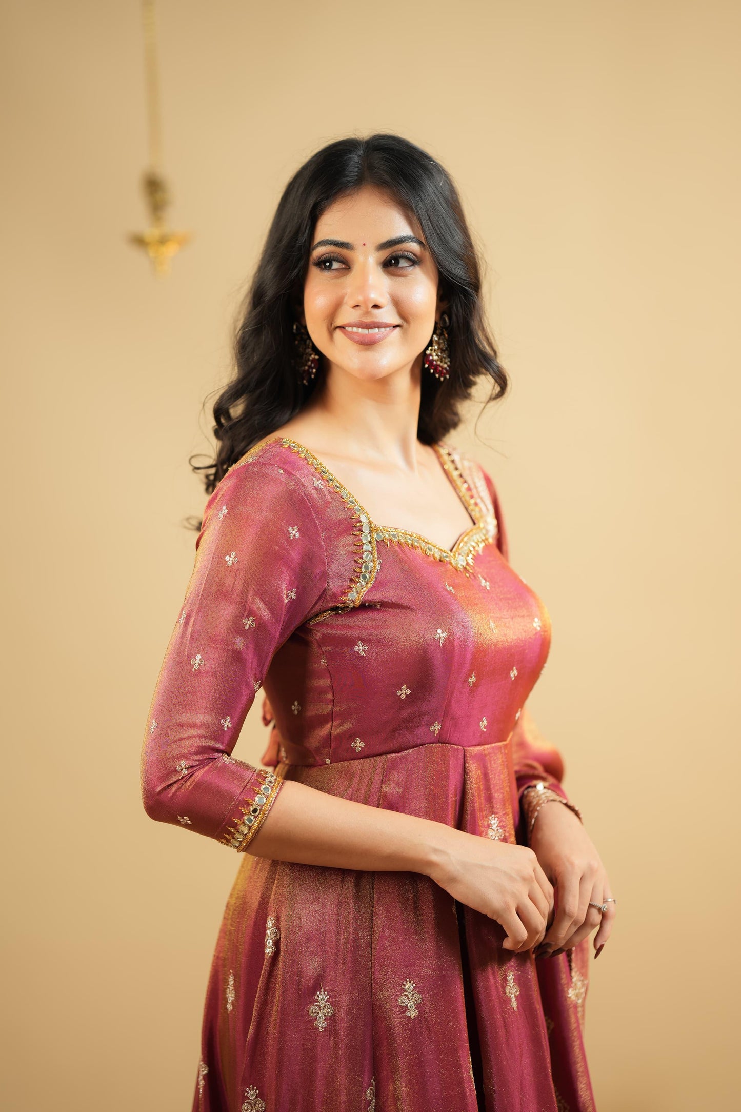 Beautiful Designer Gown on Simmer Silk febric With Inner and Thred With Sequnce work and Pent on Crep Febric and Dupatta on also Simmer Silk Febric with Thred with Sequnce work.