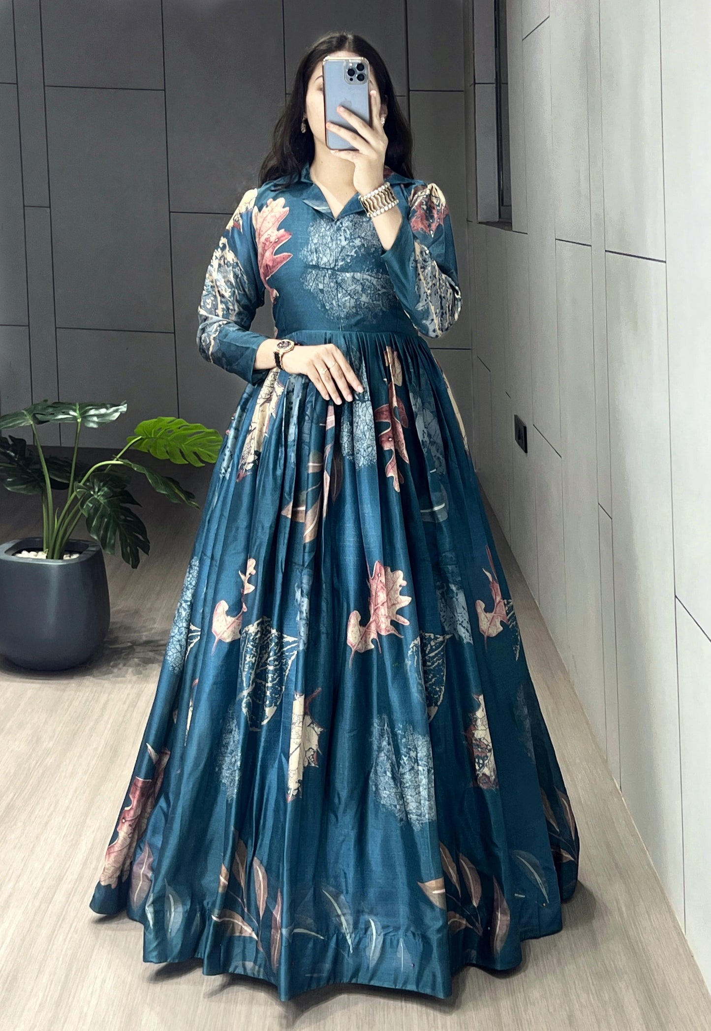Trendy Printed Manipuri Silk Gowns