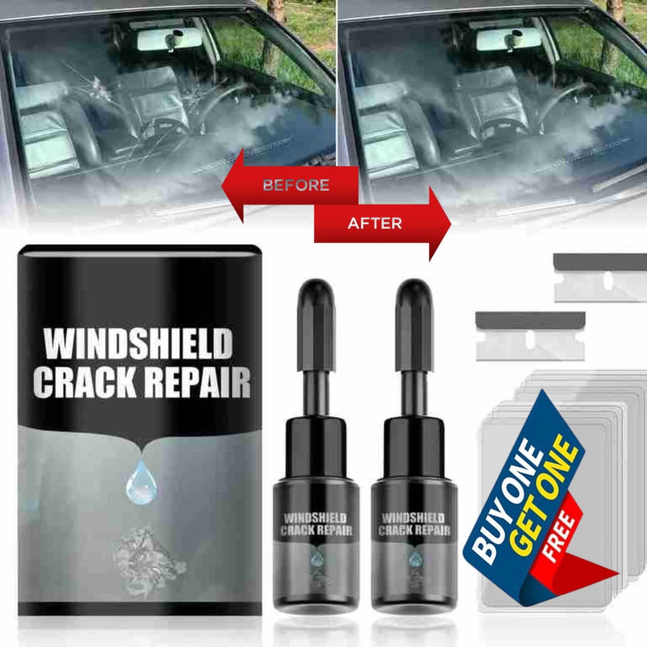 DIY Glass Repair Kit - Buy 1 Get 1 Free 💥 Trusted by Over 50,000+ Satisfied Customers! ⭐⭐⭐⭐⭐