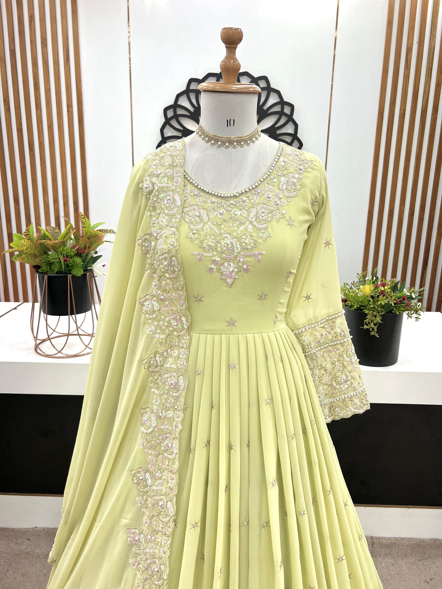 👉👗💥 *Launching New Designer Party Wear Look Full Heavy Embroidery Rembo Sequence Work Gown With Fully Stiched and Dupatta Ready to Wear Collection*💥👗💃🛍👌💕